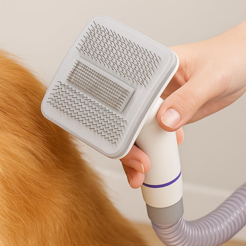 Aspirapolvere per Cani con Spazzola – Dispositivo di Toelettatura e Rimozione Peli 2 in 1, Silenzioso e Potente – Aspirazione Peli Animali Domestici per Casa, Divano e Auto, con Accessori Inclusi