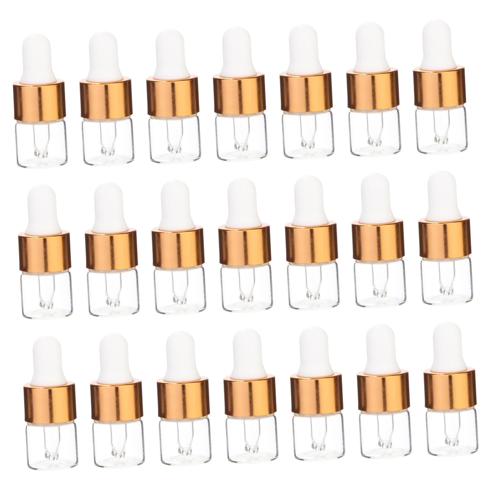 Beaupretty Flacons Compte-gouttes 1ml Bouchon Souple en Caoutchouc en Verre Lot de 100 Précis et Facile à Transporter pour Huiles Essentielles pour Voyage D'affaires