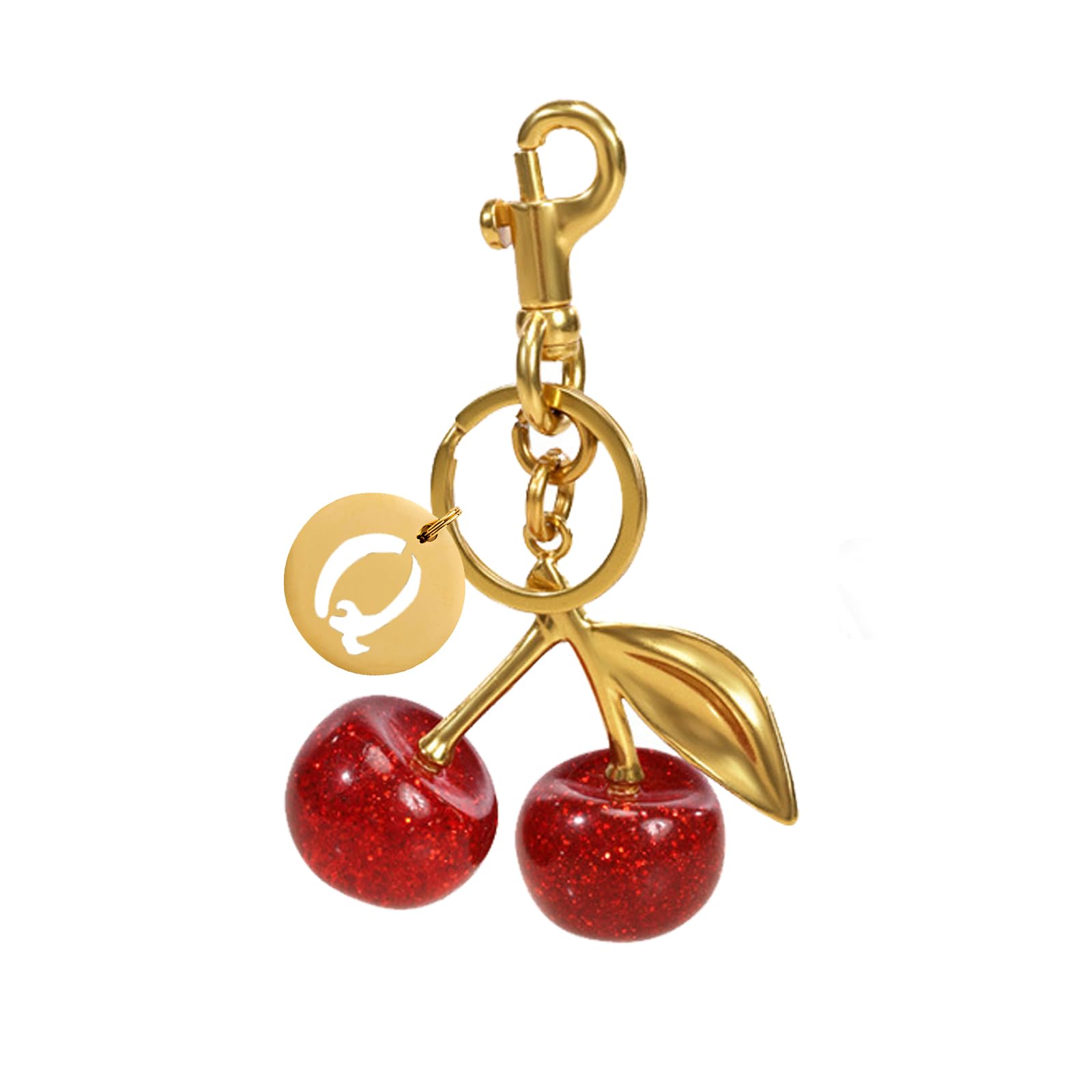 Tonsamvo Cherry Bag Charm, Cherry Keychain Accessory Purse Charm for Women