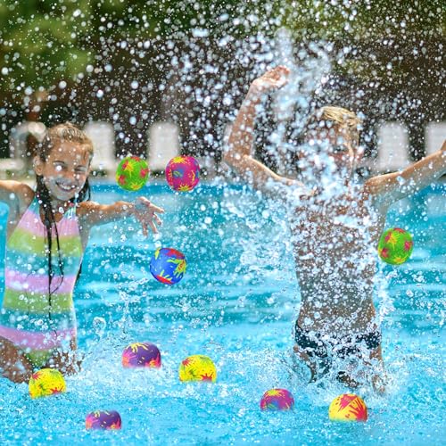 Wasserball 8 Stück, Wasserspielzeug Kinder, Wasserbomben Wiederverwendbar, Pool Spielzeug, Wasserspielzeug Kinder Outdoor, Beachball Set perfekt für Pool, Wasser,Strand und Meer (zufällige Farbe)