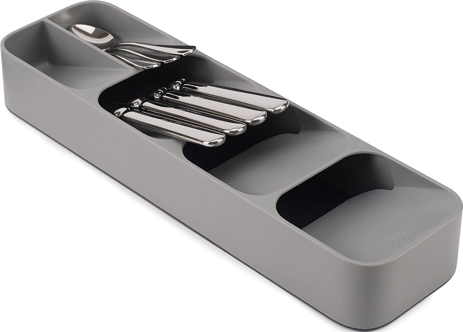 Joseph Joseph DrawerStore compact cutlery organiser with stacked cutlery compartments