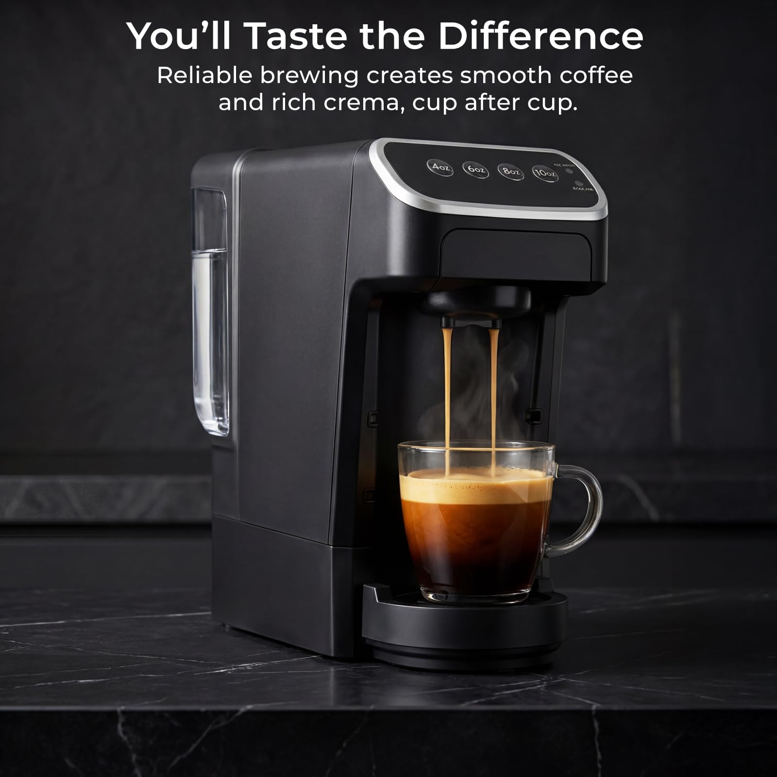 Cafetera compatible con cápsulas Senseo, cafetera de una sola porción de preparación rápida con extracción de rico sabor, capa de crema, diseño elegante que ahorra espacio, sabor de calidad