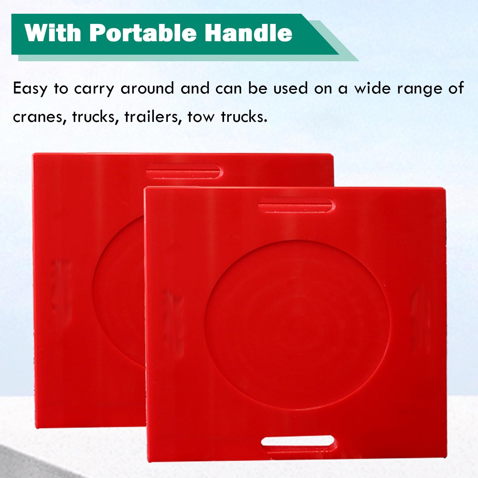 Generico Confezione da 4 tappetini stabilizzatori Personalizzati - 40x40 cm, Resistenti, per Gru, Pompe per calcestruzzo e Supporto Camper - Blocchi di atterraggio per martinetti da 40 tonnellate per