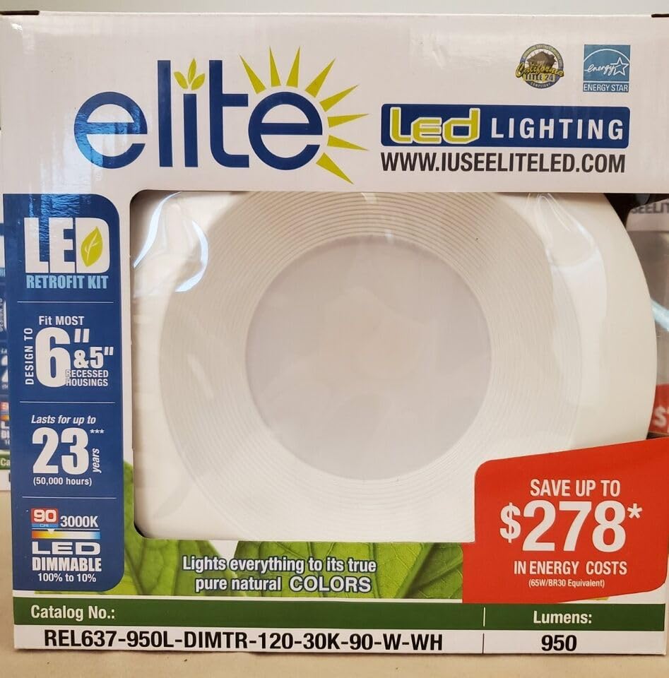 REL637950LDIMT - Módulo de iluminación LED de retroajuste, 120V, 3000K, blanco