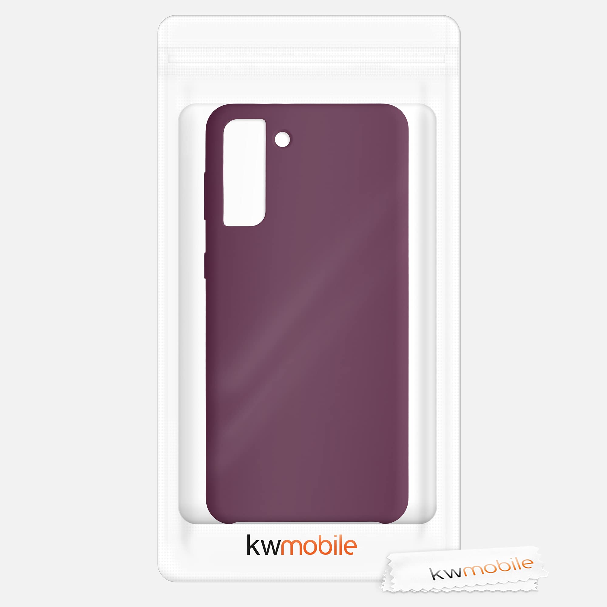 kwmobile Case for Samsung Galaxy S21 Plus Case - Soft Cover - Shockproof Silicone - Wireless Charging Bordeaux Violet — view 7