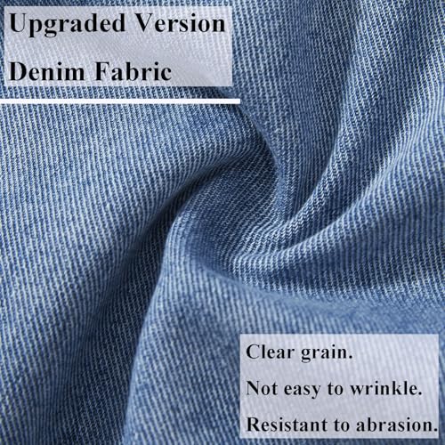Image of Men's Denim Jacket Vintage-Inspired Jean Jacket with Multiple Pockets - Cotton Blend, Machine Washable