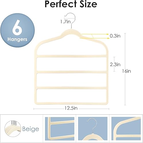 Miniatura 5 de DUDUCOFU - Perchas de terciopelo antideslizantes que ahorran espacio paquete de 6 perchas de terciopelo rosa perchas de ropa de varias capas