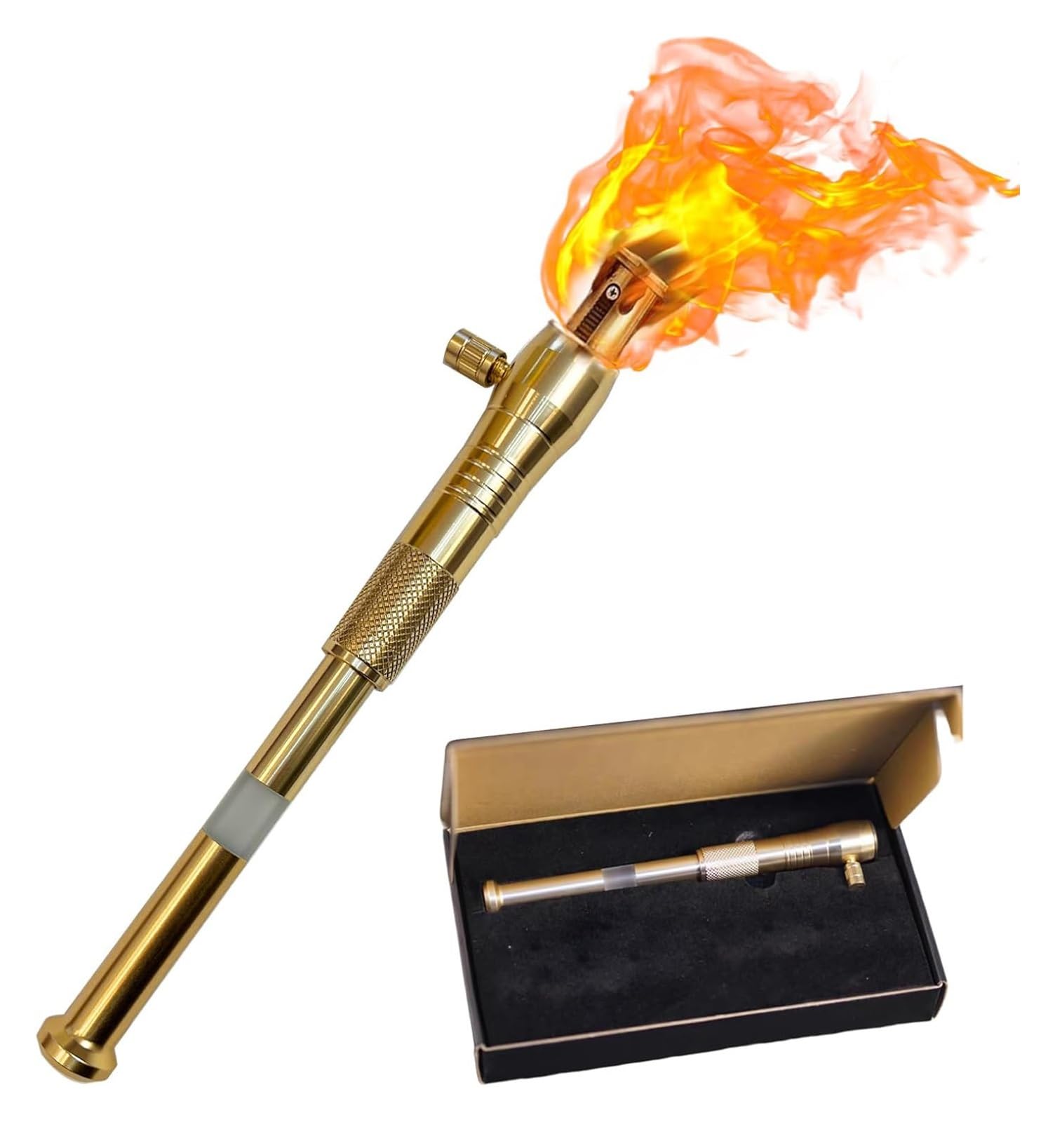 Torch-Style Lighter with a Transparent Fuel Tank Upgraded Long-Handled Kerosene Lighter refillable Suitable for Outdoor Camping Collection or