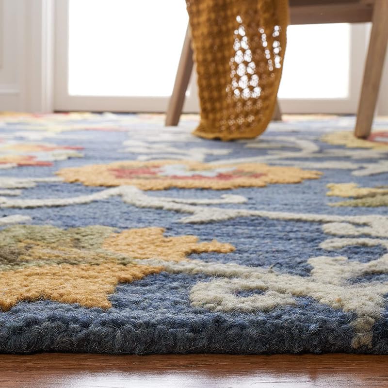 Image of Embossed Handmade GH Wool Thick Geometrical Carpet is a Stylish and Practical Addition to Any Living Room 7X9