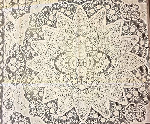 Aristocrata White Or Ecru Color Lace Tablecloth. Floral Design. Available In - Square And Oval Shape (White, 40" Square) #TOP4