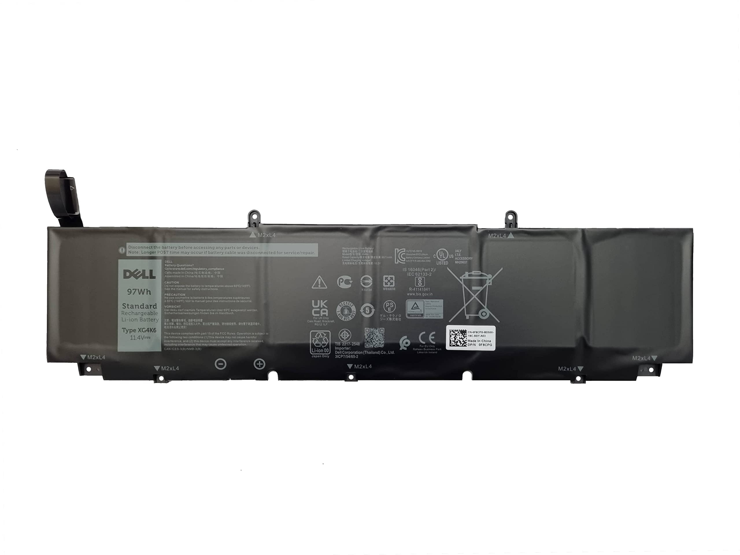 Dell Primary - LaptoP-Batterie - LithiuM-Ionen - 6 Zellen - 97 Wh - F?r Precision 5750, 5760, Xps 17 9700, 17 9710 (f8cpg)
