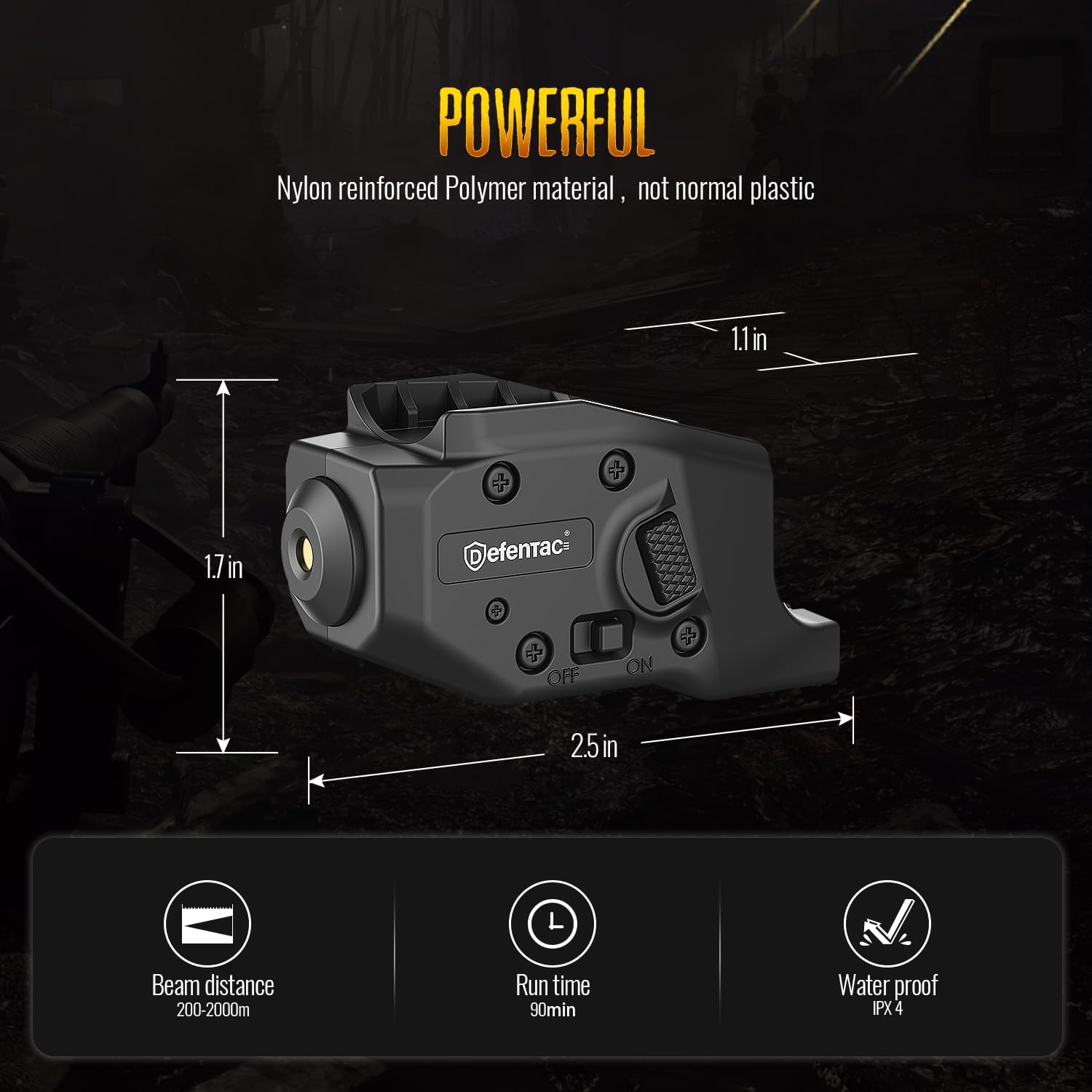 DEFENTAC Green Laser Sight is Exclusive Compatible with Glock G26/G27/G28/G33/G39 Only, Momentary and Strobe