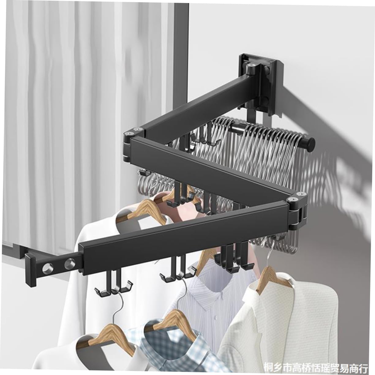 Levemolo Wall-Mounted Drying Hangers Laundry Drying Rack Laundry Rack Clothes Wall Mounted Drying Rack Drying Rack Clothing Wall Mounted Home Organizer Black Space Aluminum