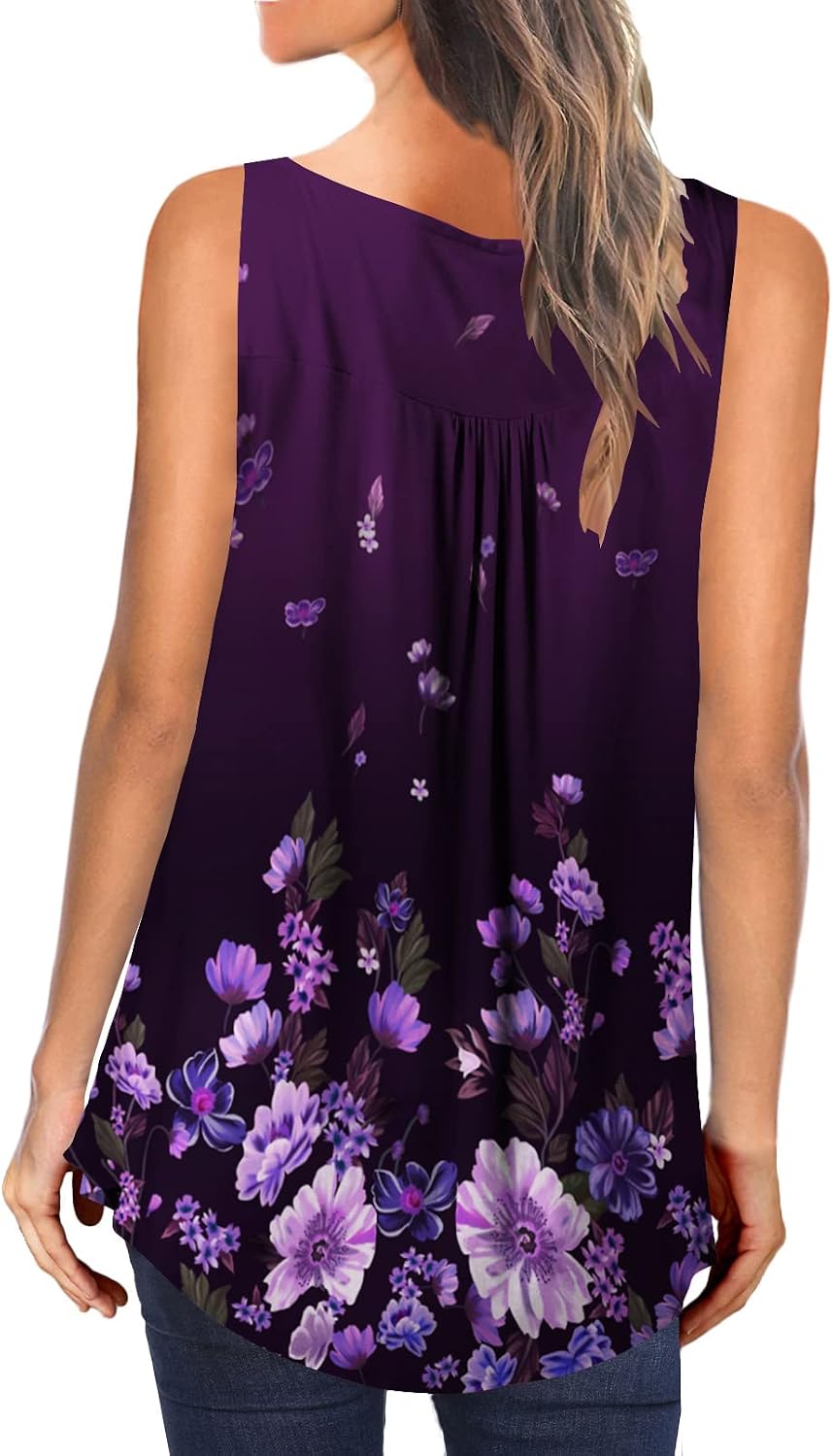 Ulovmi Plus Size Tank Top for Women Sleeveless Tunic Tops to Wear with Leggings