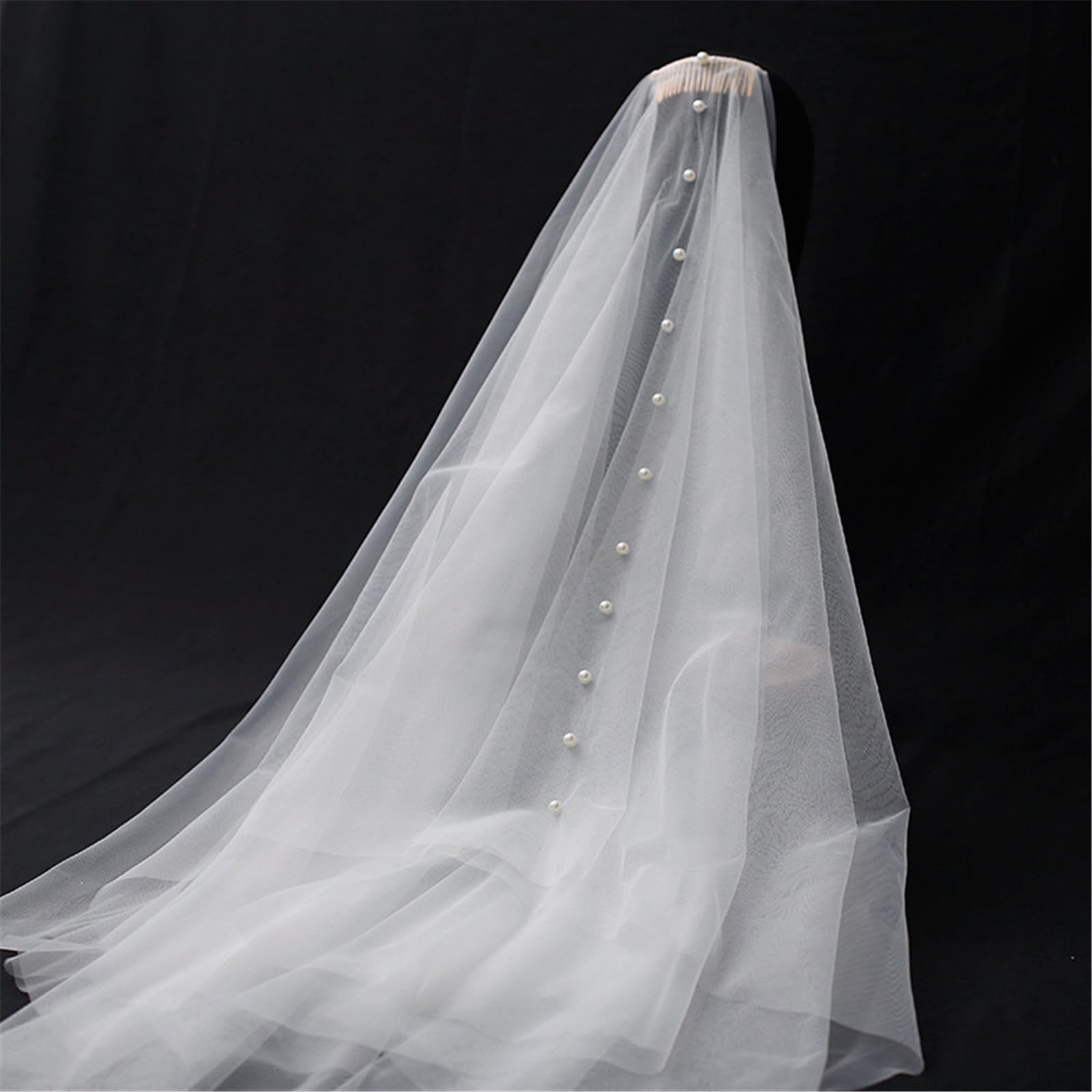 Velo da Sposa Sposa Semplice Foulard in Tulle Perle Corto Addio al Nubilato Addio al Nubilato Velo da Sposa Sciarpa per Addio al Nubilato