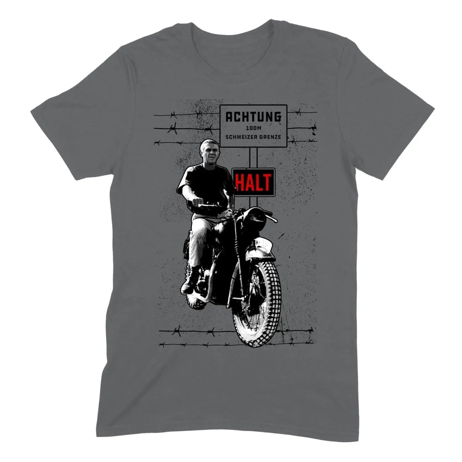 The Great Escape Featuring Steve McQueen Men's T-Shirt L/Charcoal