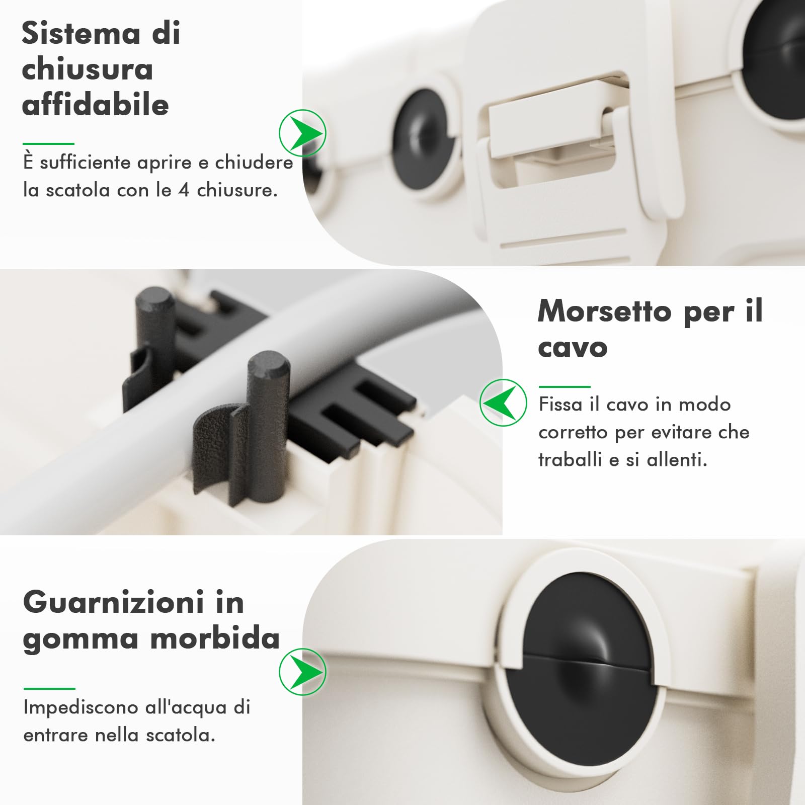 RESTMO Scatola di Protezione Impermeabile Extra-Large IP54 (32x22x13 cm) – Scatola per Cavi Esterna, Ideale per Proteggere Prese, Timer, Cavi di Alimentazione e Luci Decorative, Colore Bianco