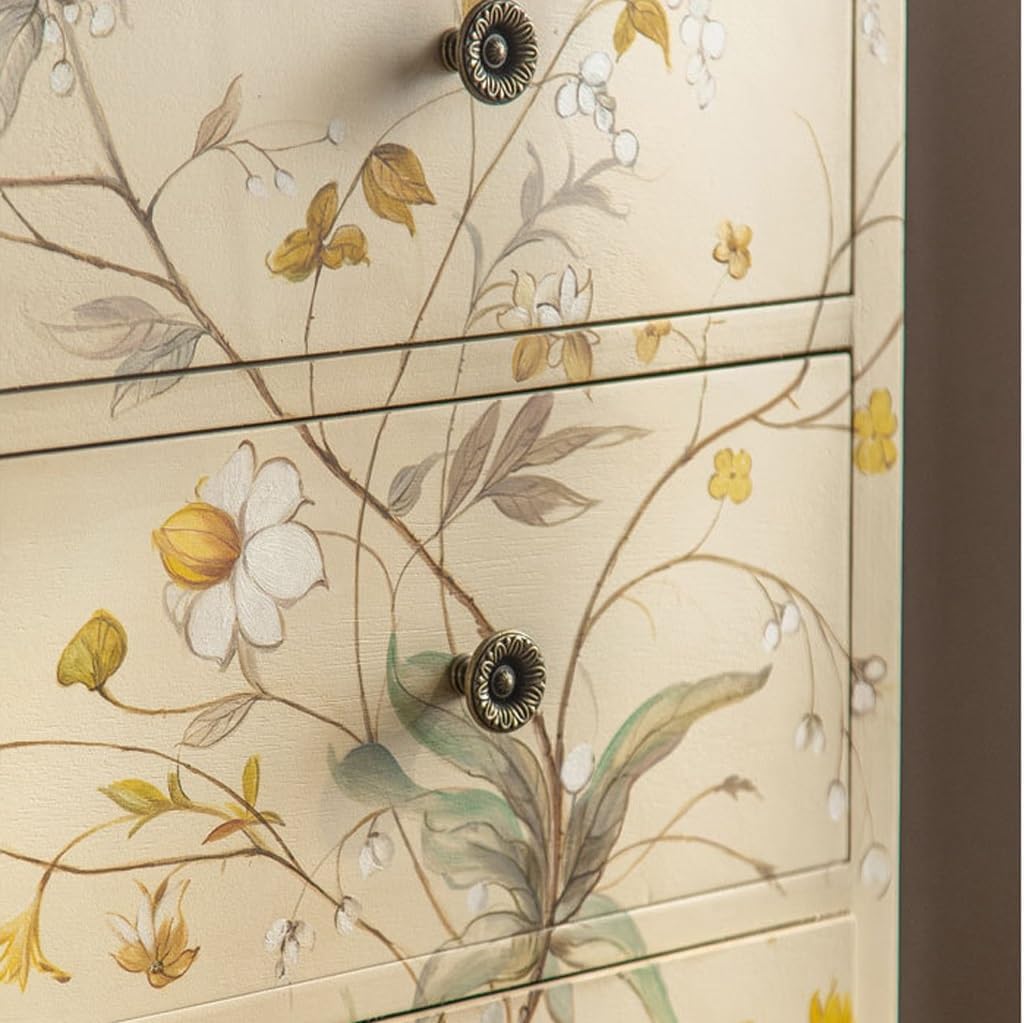 Cabinet for Dishes French Entryway Cabinet, Painted Sideboard, Bedroom Storage, Solid Wood Retro Chest of Drawers