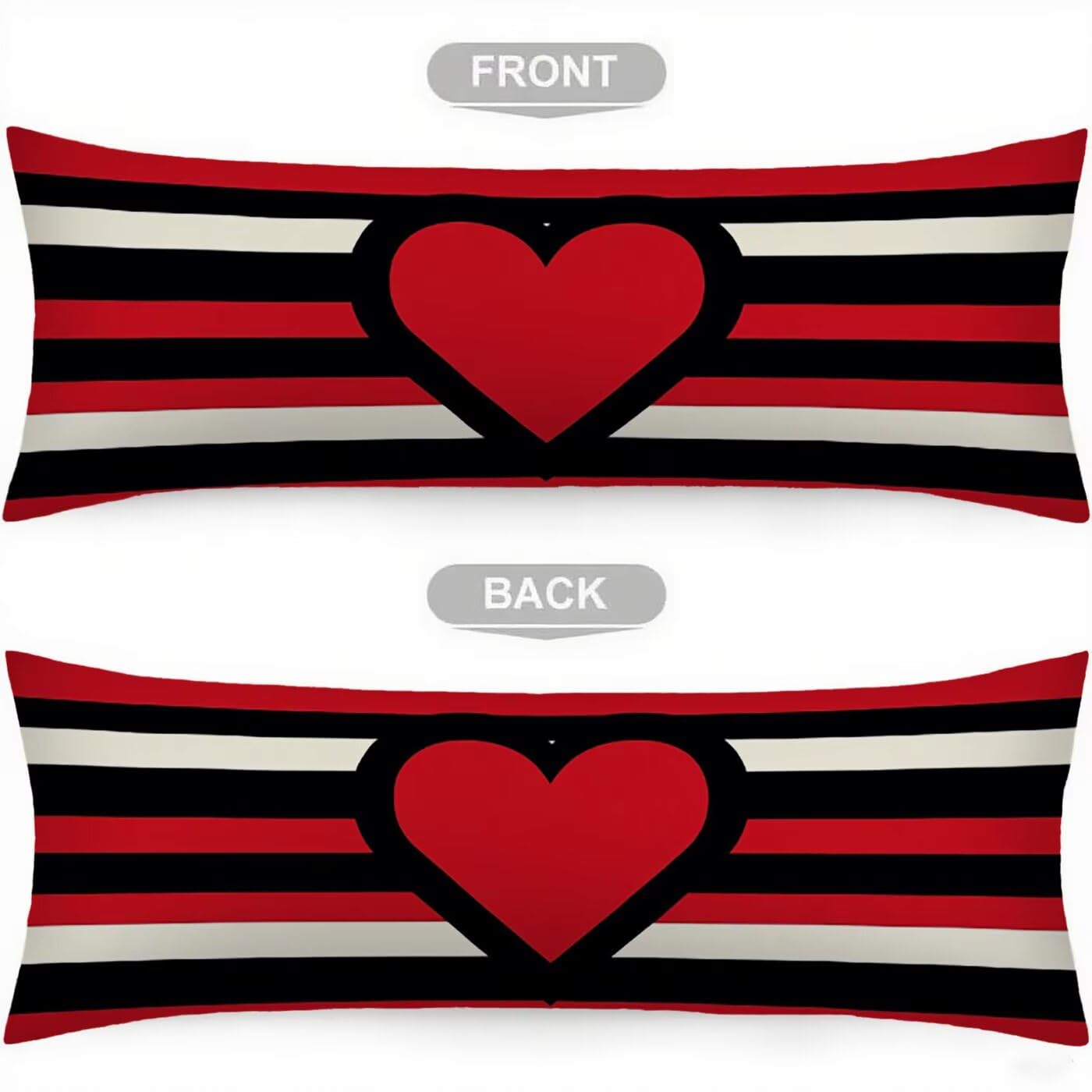 Banda Federe Cuscini Divano 60 x 180 cm, Cuscini per Divano in Velluto Cotone Morbida e Traspirante, Amore Copricuscino Letto con Cerniera Invisibile Federe Cuscino per Arredamento Casa Letto B-5297