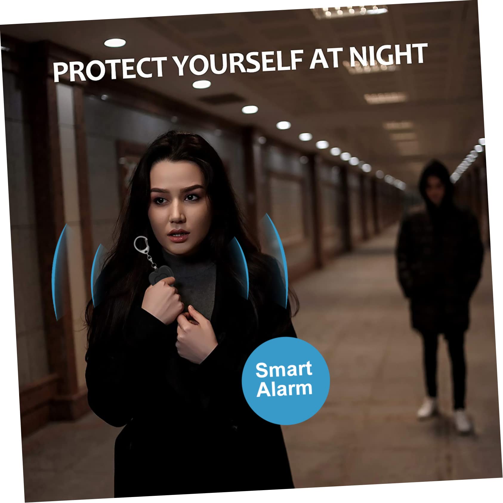 UKCOCO 4 Piezas Sirena Anti led Lights lamparas led Ligero Llavero de Alarma Personal Llavero de Seguridad para Mujer Alarma en Forma de Corazon Equipo La Cadena Despertador