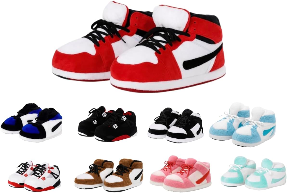 Warm Sneaker Slippers Anti Slip Soft Comfy House Shoes Plush Fuzzy Slide One Size Fits Most Bigfoot Gift Winter Fluffy Slides For Indoor Outdoor