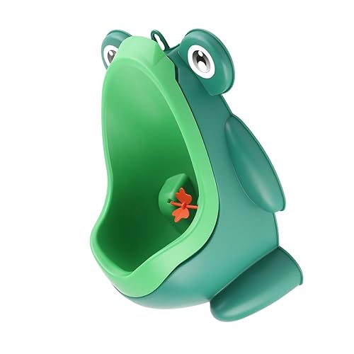 Urinarios de entrenamiento para ir al baño, linda forma de rana con divertido molino de viento para apuntar para niños (tipo A)