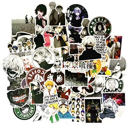 50PCS Tokyo Ghoul Stickers,Waterproof Anime Stickers for Laptop Skateboard Pad Bicycle Phone Car,Decal Cartoon Stickers (50PCS Tokyo Ghoul Stickers)