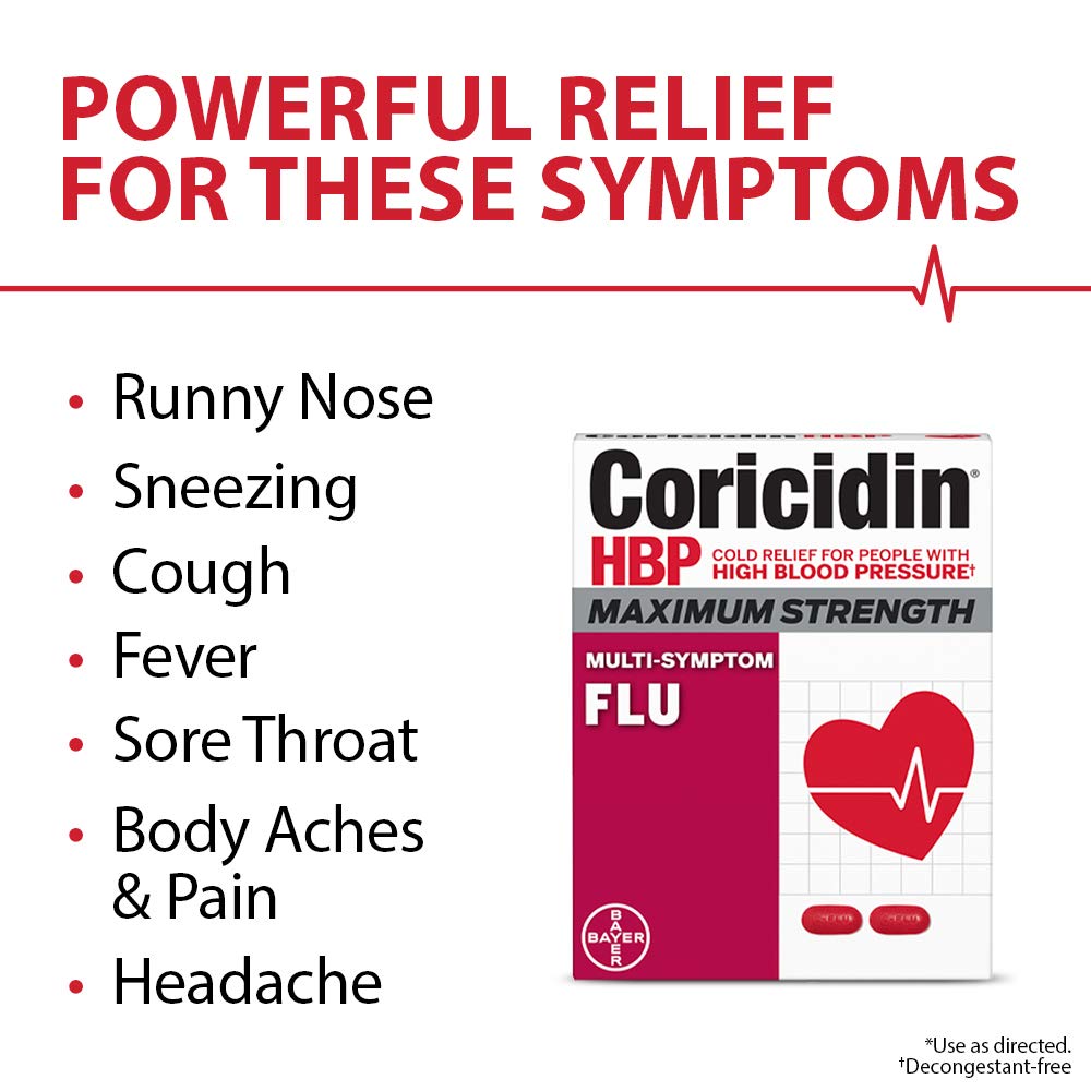 Coricidin Hbp, Decongestantfree Maximum Strength Multisymptom Flu