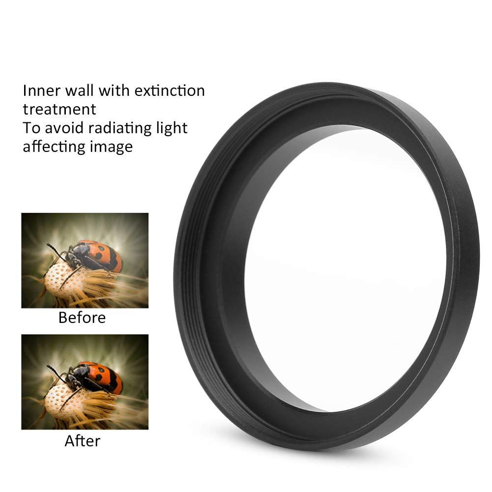 Alloy Adapter Ring, 1PCS Black M48mm to M42mm Adapter Ring Aluminium Alloy Astronomical Telescope Accessory for Camera Lenses Hood