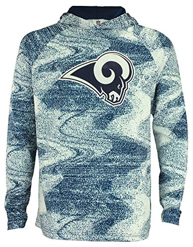 Zubaz NFL Mens Static Body Performance French Terry Hoodie Los Angeles Rams Large