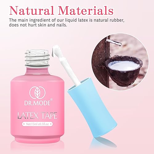Miniatura 5 de DRMODE Látex líquido para uñas, de secado rápido, de látex líquido, barrera de esmalte de uñas, cinta de látex, protector de cutícula para dedos,