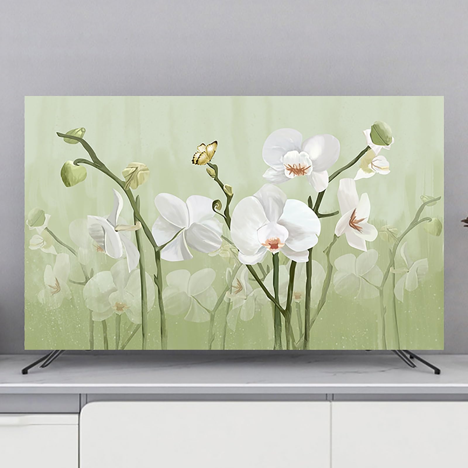 Indoor Dustproof TV Cover, TV Dust Cover Liquid Crystal Display Protective Case, Soft Polyester Painting Pattern TV Dust Cover, TV/PC Monitor Cover(Color:Color4,Size:40-43inch)