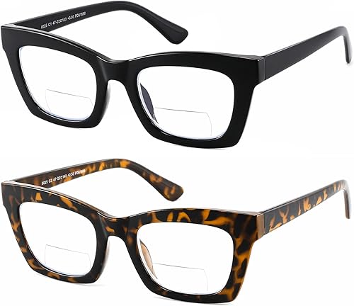 Lentes de lectura bifocales para mujer, diseño de moda, anteojos de luz azul, lindos, elegantes y con marco cuadrado ancho disponible en Yaxa Colombia