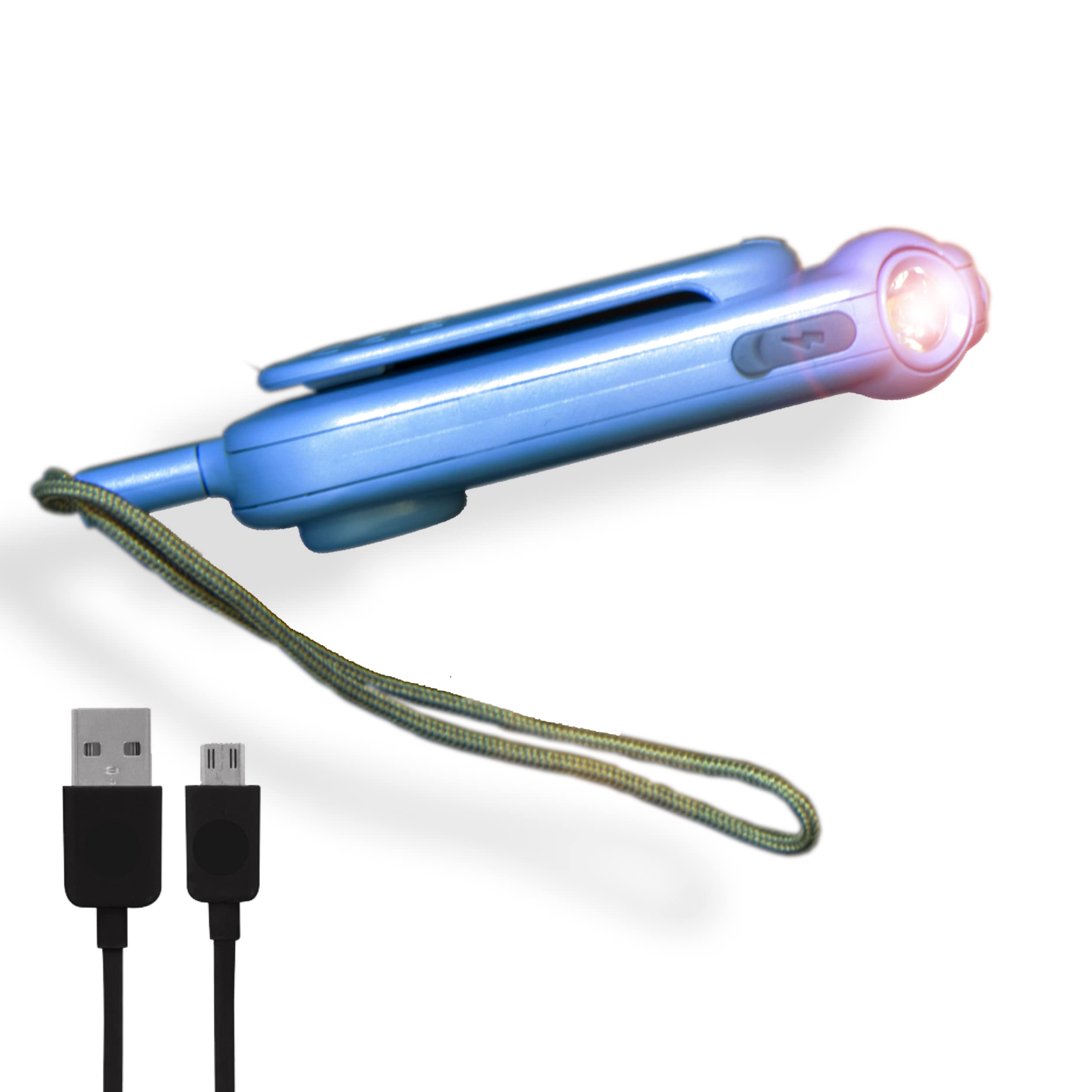 LightUpU Personal Safety Panic Alarm & Powerful Torch with Carry Bag, Personal Alarms for Women, 140db Ultra Loud Siren, Rechargeable, Rape Alarm, Pocket Self Defence, Torch, Wrist Alarm in Blue