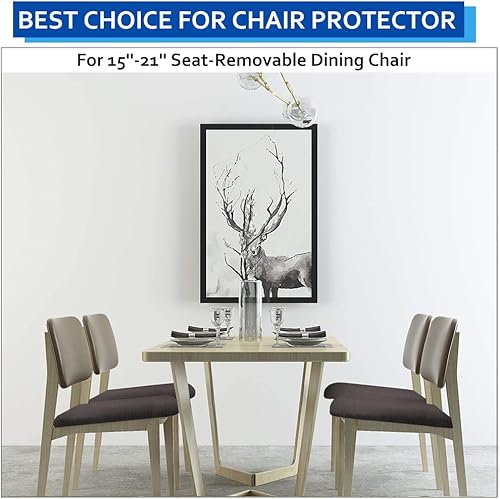 Miniatura 2 de BUYUE - Funda de tela antideslizante para silla de comedor, lavable, protector de funda elástica con motivo geométrico para silla tapizada