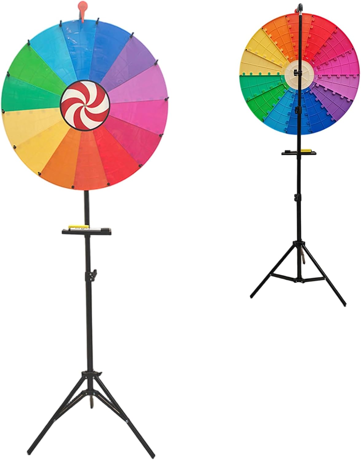 24 Inch Prize Wheel 14 Color Slots Spin The Wheel with Adjustable Tripod, Dry Erase Markers, Eraser & Tray for Adults Kids, Style 2