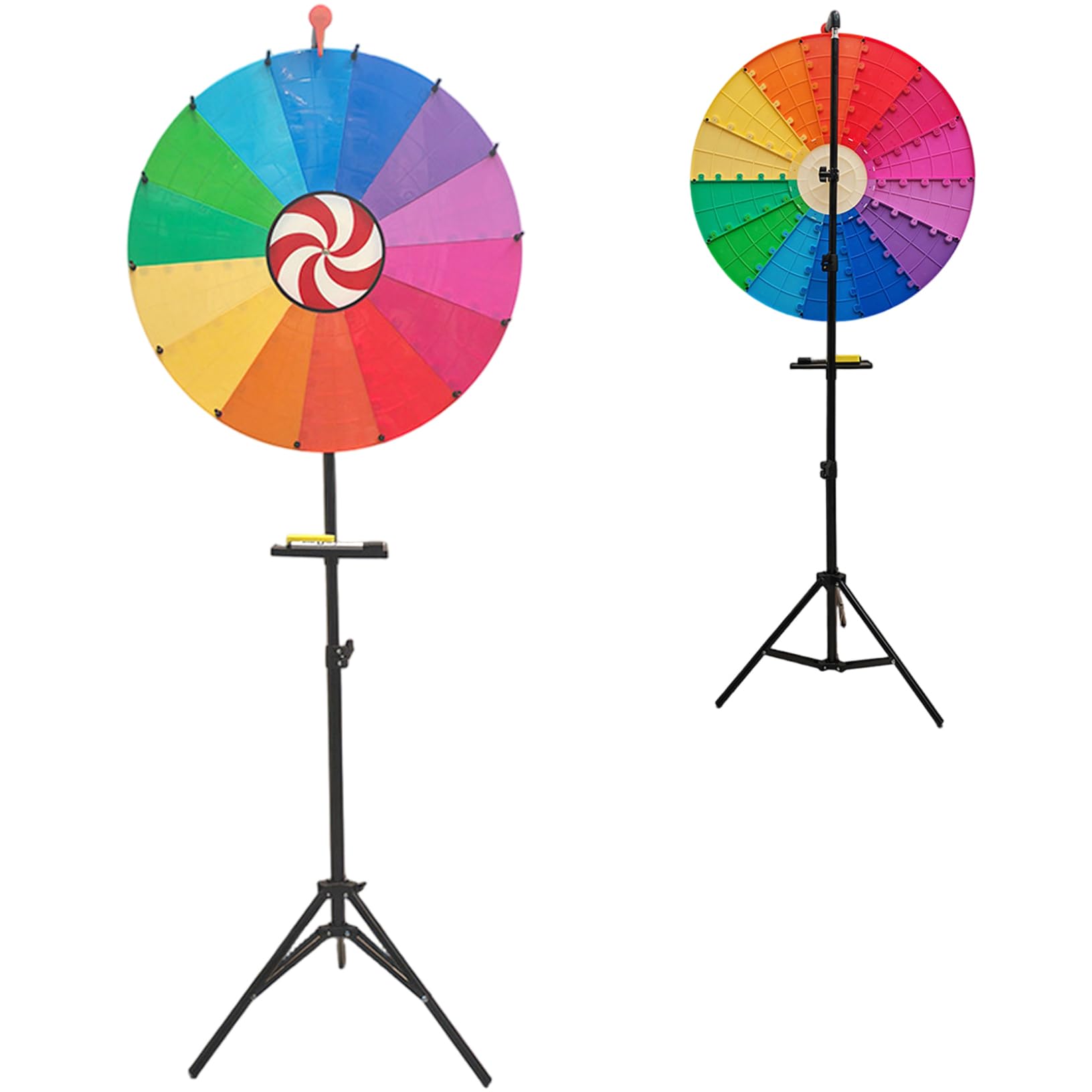 Grsrkep 24 Inch Prize Wheel 14 Color Slots Spin the Wheel with Adjustable Tripod, Dry Erase Markers, Eraser & Tray for Adults and Kids Style 2