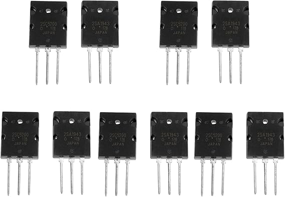 Fafeicy 5 Pair 2SA1943/2SC5200 Audio Transistors High Power Matched Power Transistor