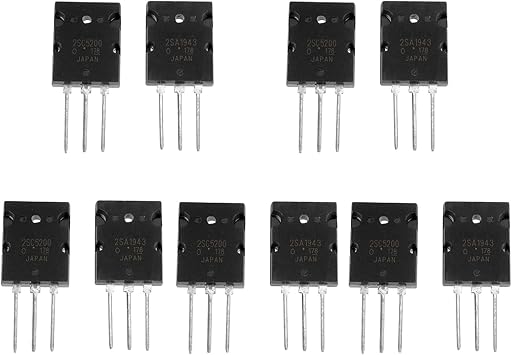Fafeicy 5 Pair 2SA1943/2SC5200 Audio Transistors High Power Matched Power Transistor