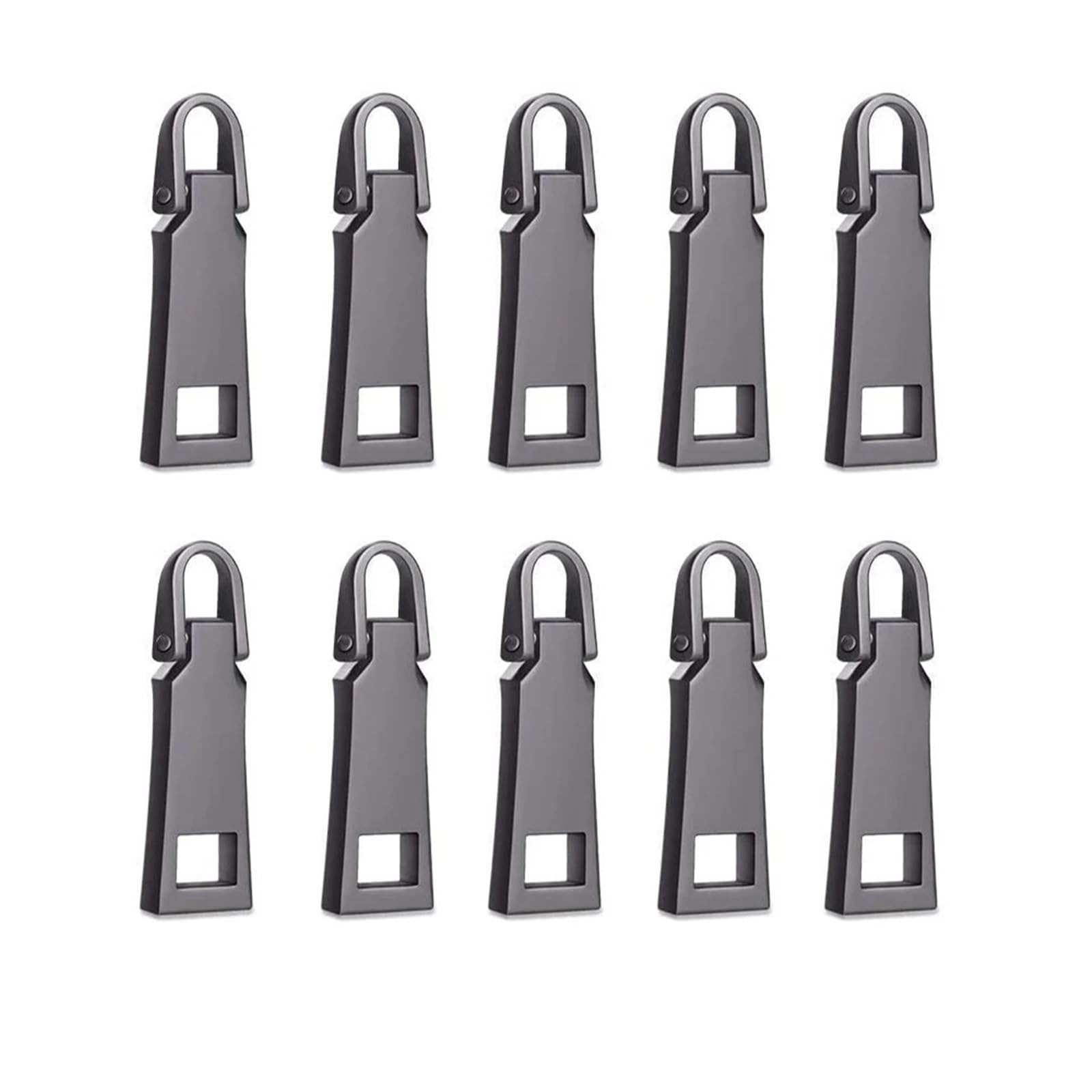 Tiradores de cremallera, 100 piezas de metal desmontables, con cremallera, de repuesto, para ropa, chaqueta, maleta, equipaje (negro, S)