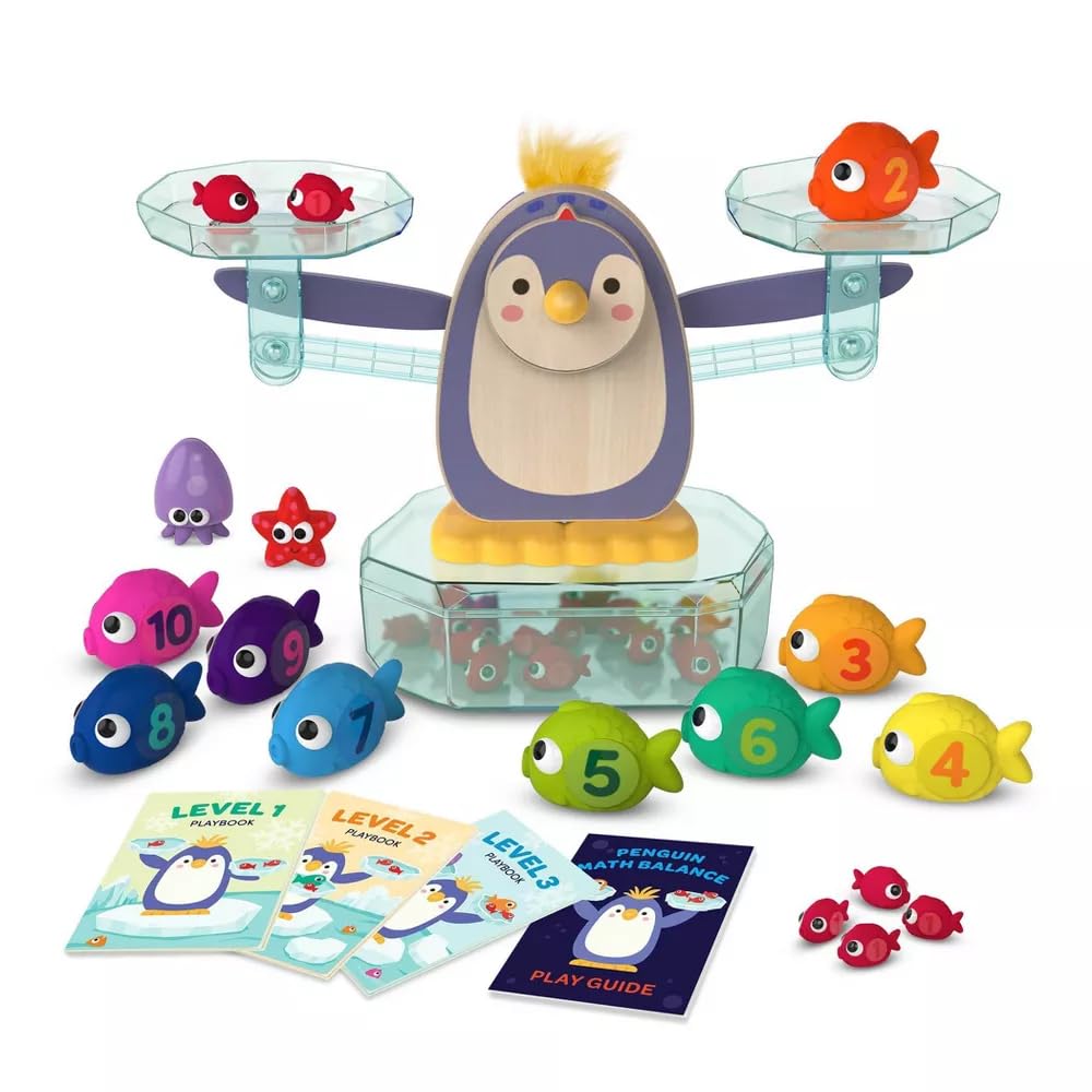 Battat Education – Penguin Math Balance Scale for Kids – 38 Pieces Counting Toy – Educational Math Games for Toddlers – Develop Early STEM Skills – Fun Learning Activity for Preschoolers 3+ Years