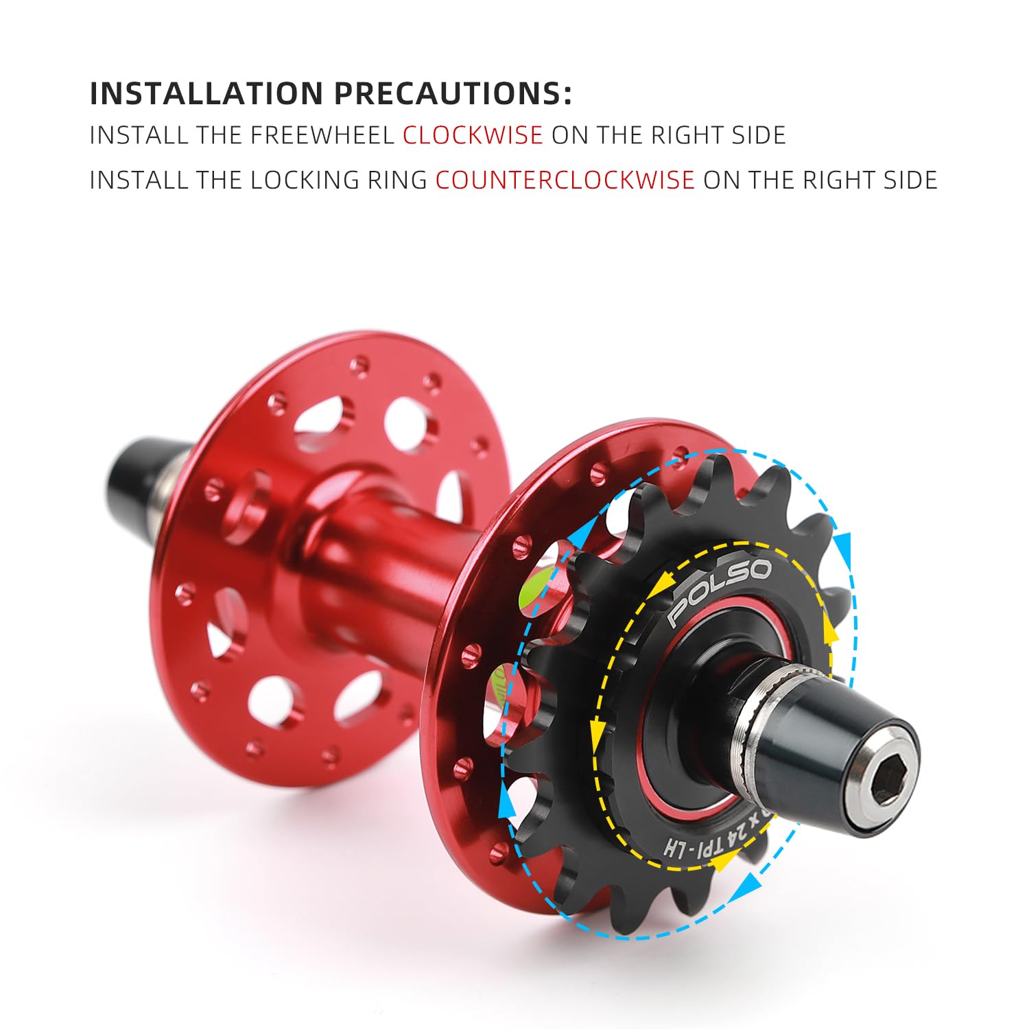 POLSO FC-002 Roue Libre à Pignon Fixe 13T 14T 15T 16T 17T Vélo à Pignon