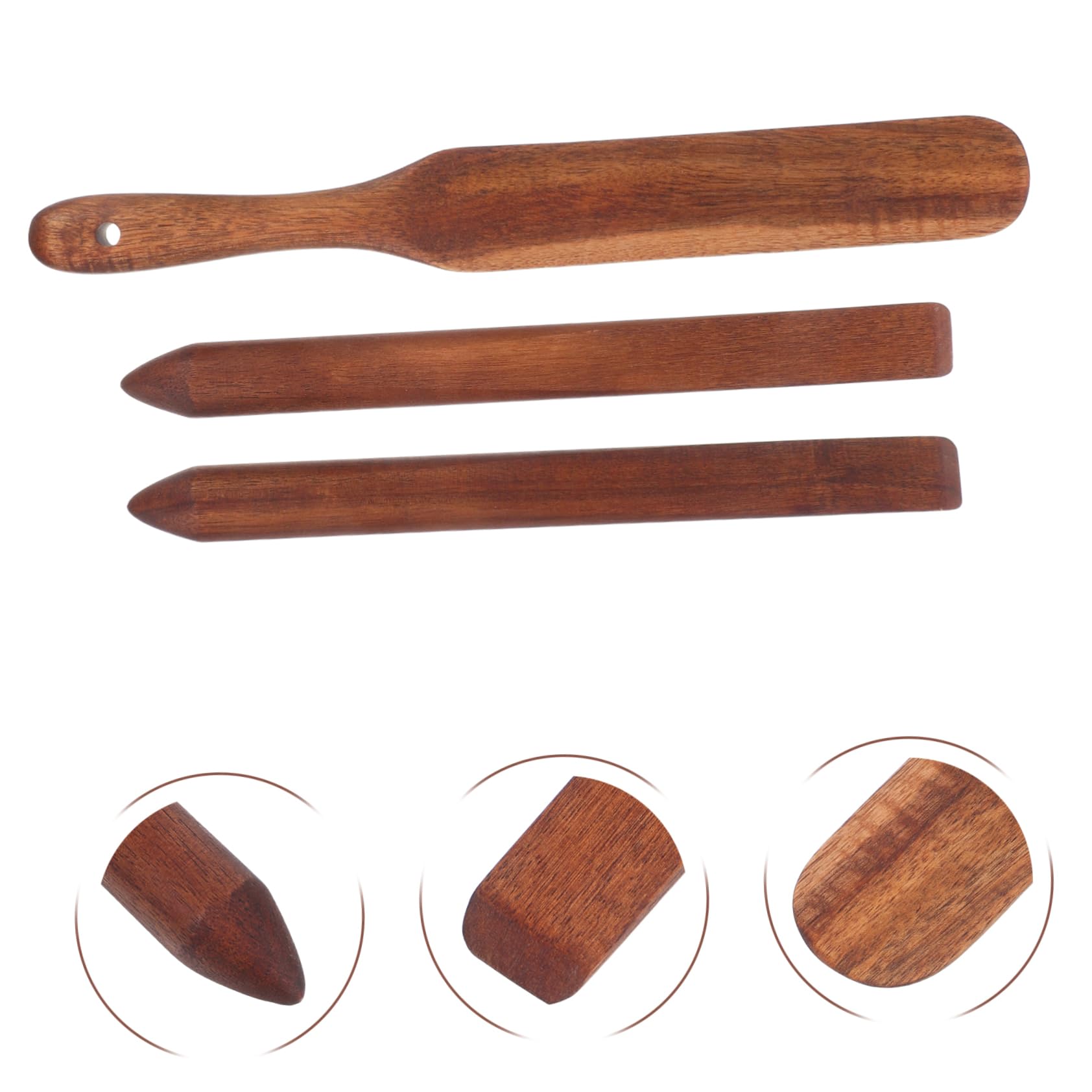 LABRIMP 3 Piezas Madera de Acacia para Remover Masa Madre Varillas de Madera para Mezclar Pan de Acacia para Cocina y Hornear Utensilios de Cocina