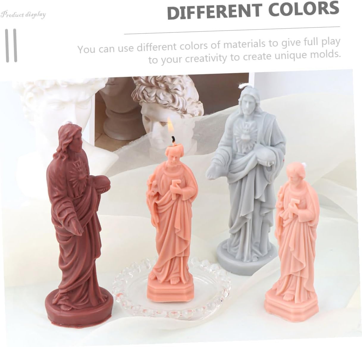 Alipis Jesus Candle Silicone Mold 3D Small DIY Candle Casting Mold for Soap Making Religious Craft Supplies Suitable for Home