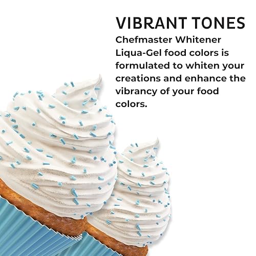Miniatura 2 de Chefmaster Liqua-Gel Blanqueador para Colorantes Alimentarios 3.49 oz, Blanco Brillante