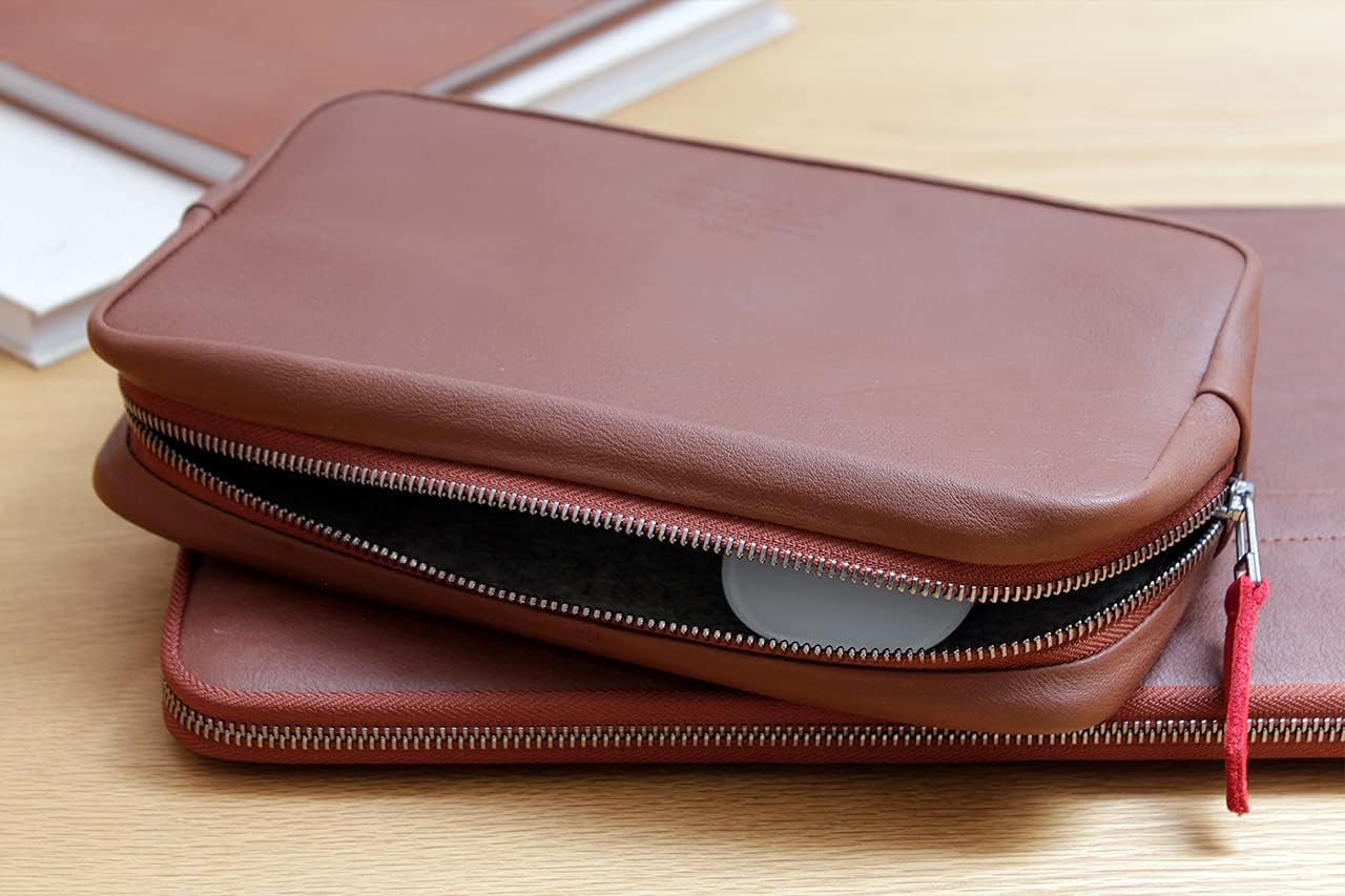 Pack & Smooch Cable Organizer Tech Case Longford | Vegetable-Tanned Leather | Handmade in Germany | Light Brown