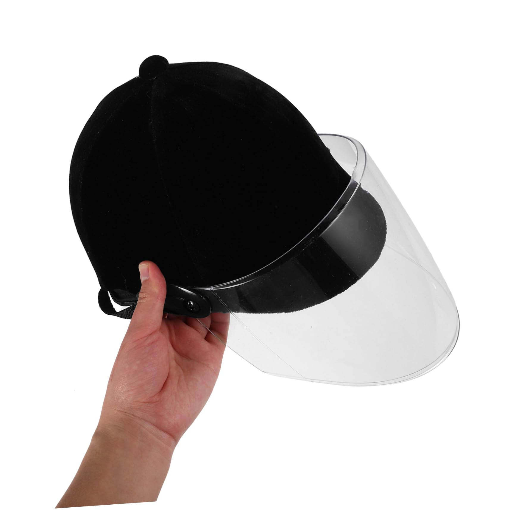Casco da Equitazione Uomo Donna Protezione Completa Velluto Plastica Nero Adatto Sport Equestri e Ciclismo