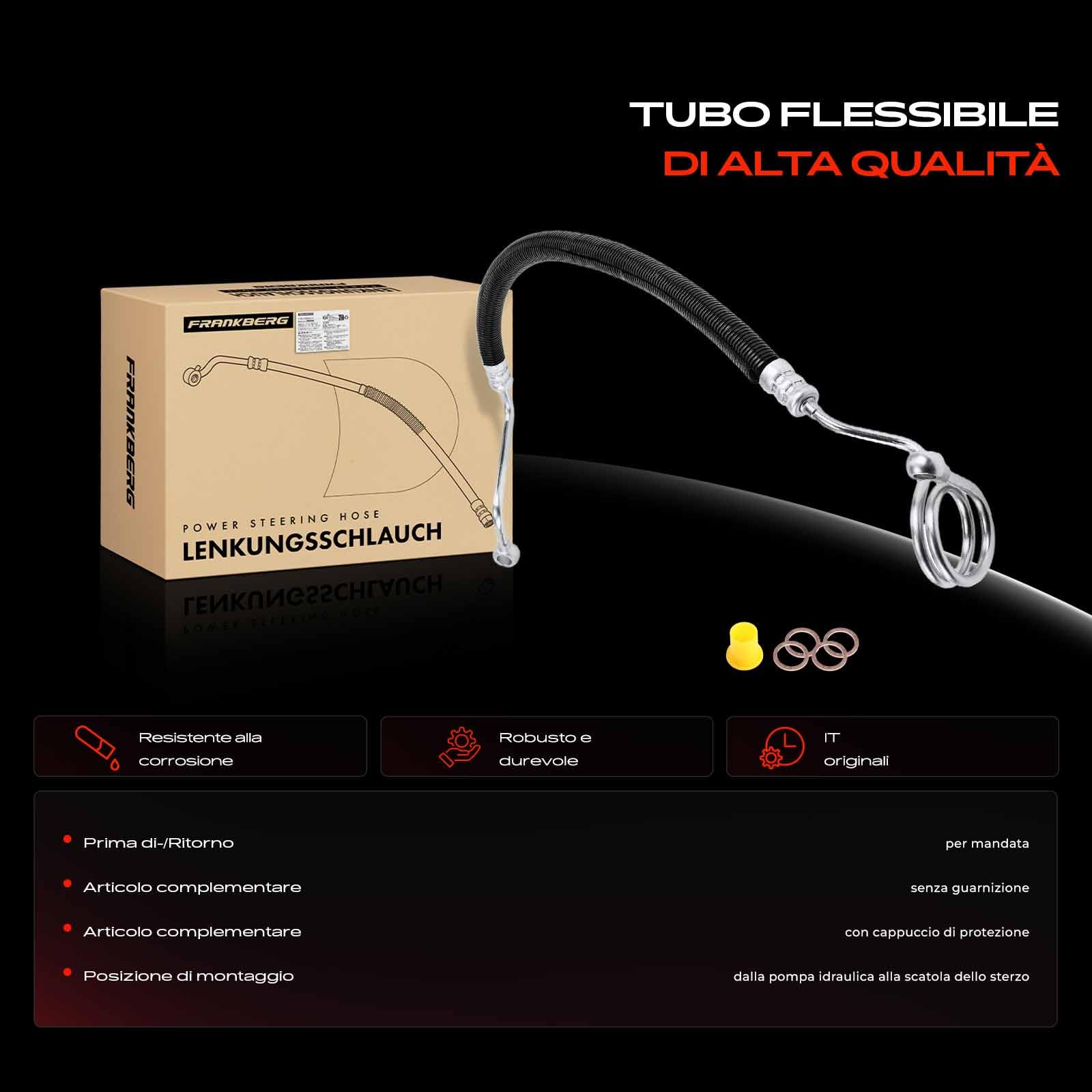 Frankberg Servosterzo Tubo flessibile Compatibile con A4 Avant 8E5 1.9L 2001-2004 A4 8E2 1.9L 2000-2004 Replace# 3405514,8E1422893BE