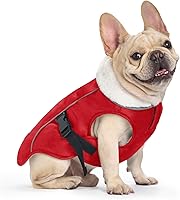 Vista 9 de EMUST Chaqueta de invierno para perro, acogedora chaqueta de perro resistente al viento para clima frío, chalecos de mascotas de color sólido