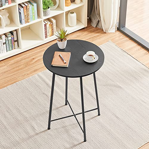 Vecelo Small Bar Table And Chairs, Round Bistro Sets With 2 Barstools, 3-Piece Pub Dining Furniture, Counter Height Wood Top For Breakfast Dinner Coffee Nap Conference, Easy Assembly, Black #TOP6